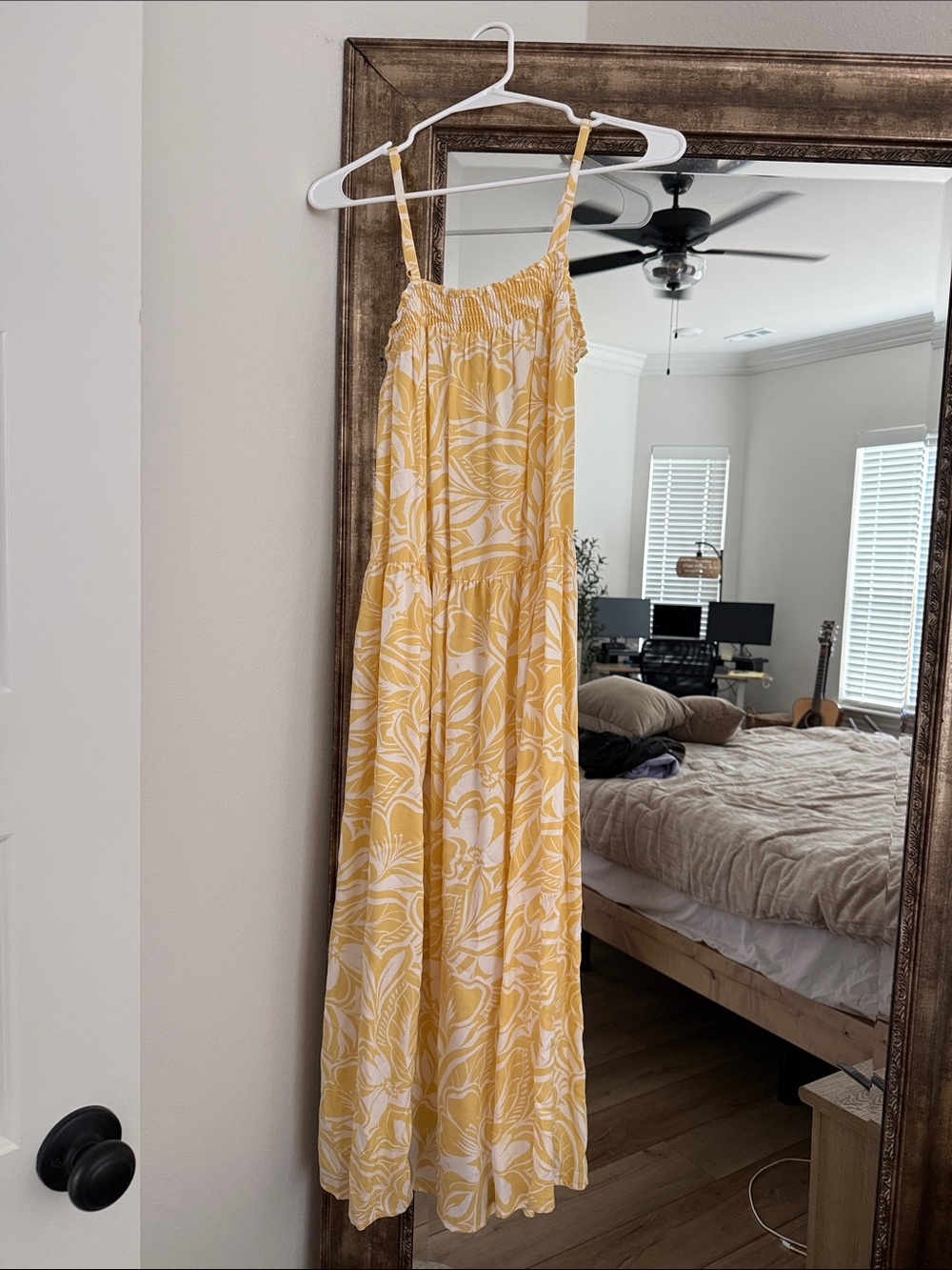 Old Navy Yellow and White Floral Maxi Dress